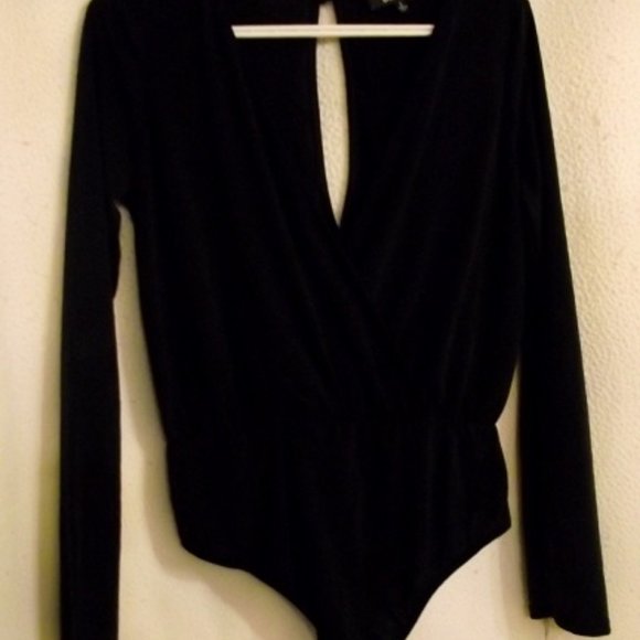 Lulus Tops - LULU's Women's Bodysuit Long Sleeve, Black, Large